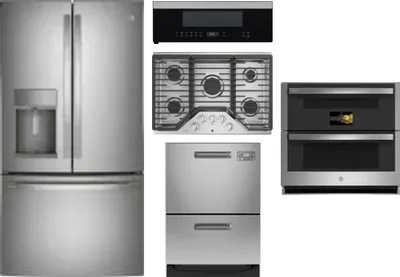 5 Piece Package Includes Refrigerator, Cooktop, Wall Oven, Microwave And Dishwasher